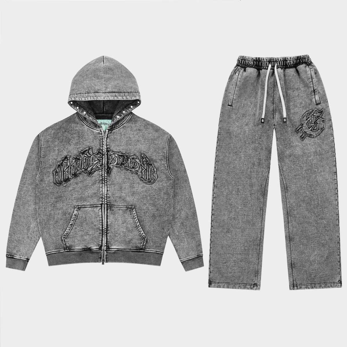 GOD SPEED - Symmetric Studded  Jogger Acid Wash