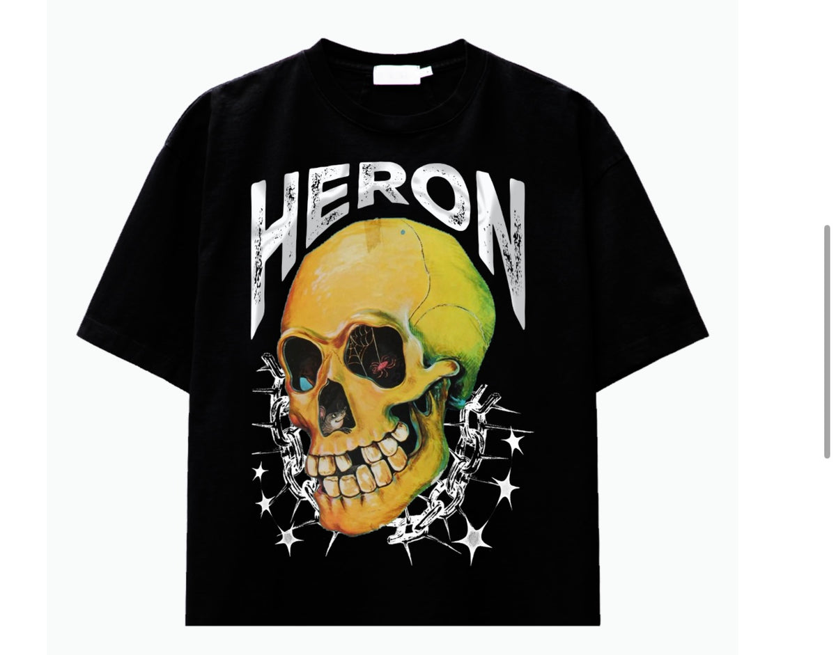 HERON COUTURE - SKULL ROCK T-SHIRT (BLACK)