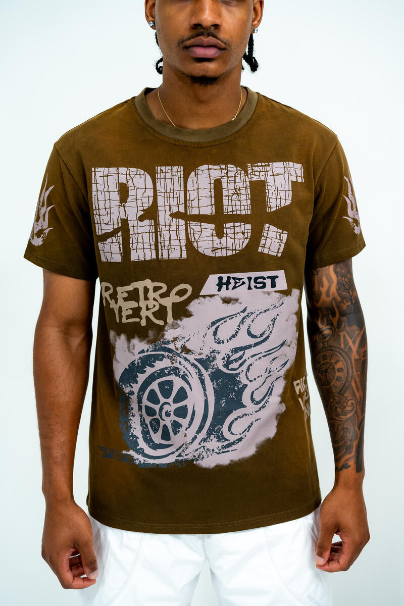 RETROVERT - Riot T-SHIRT - BROWN