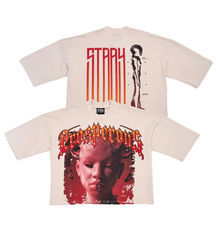 STRAY - Stray wide & crop fit sleeve tshirt - BONE