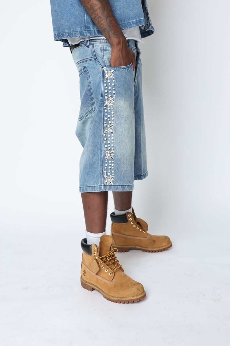 FRATERNAL - BLUE CONCRETE PEARL JORTS
