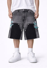 UNDEVELOPED - AZUL SPLIT PAINTERS SHORTS - GREY