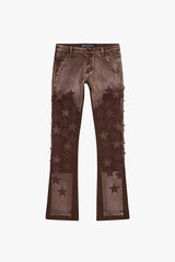VALABASAS - "V-STARS” BROWN WASH STACKED FLARE JEAN