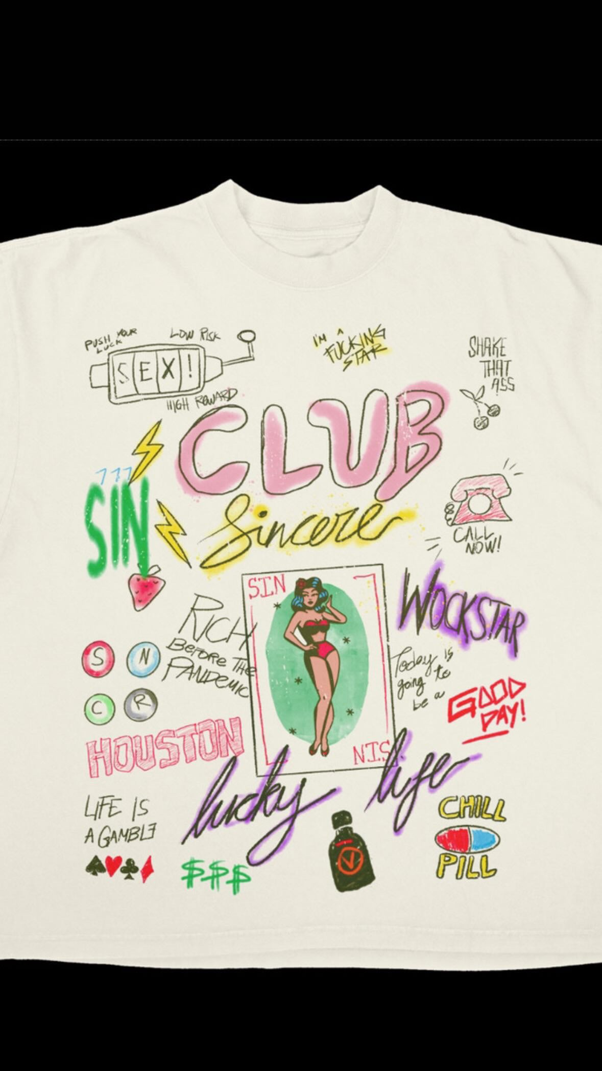 Sincere Studios Club Sincere White T-shirt
