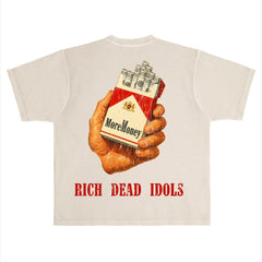 RICH DEAD IDOLS - MORE MONEY" T-SHIRT TAN