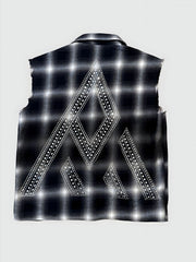 PM - RHINESTONE FLANNEL - BLACK