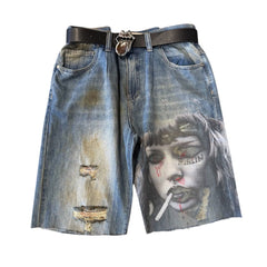 Merlin - Bloody Faces Jean Shorts