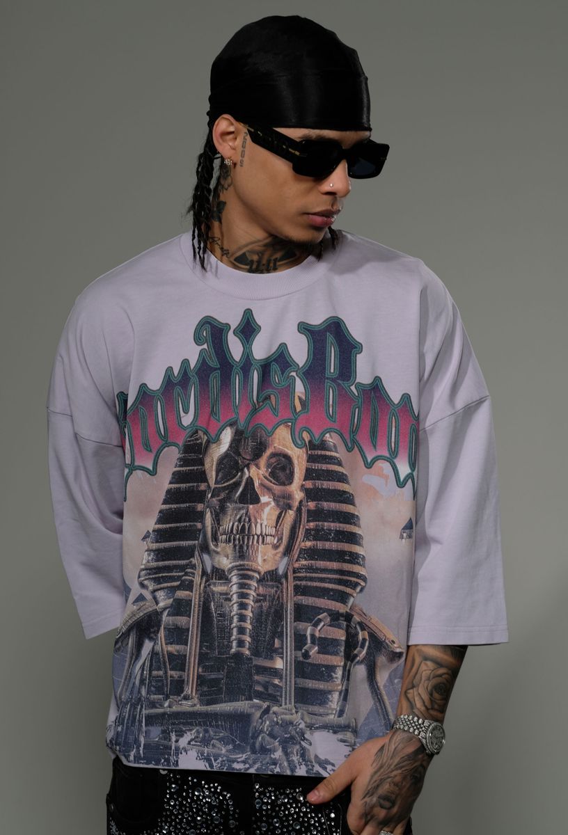 STRAY - Stray wide & crop fit sleeve tshirt - lilac