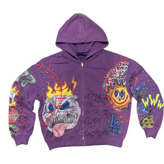 SYNDICATE- Attached" Zip Up Purple