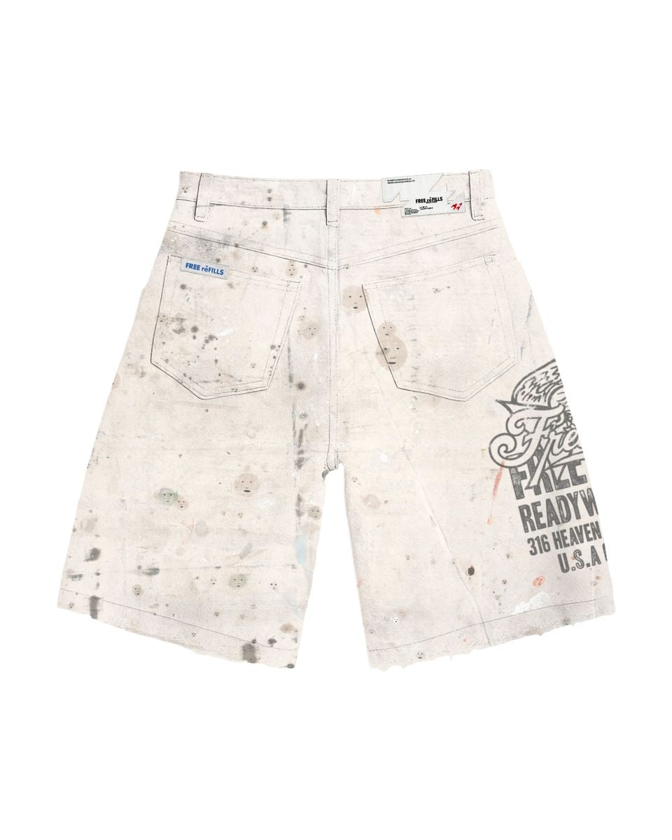 Free Refills - SERVICE GRUNGE CARPENTER SHORTS - CREAM
