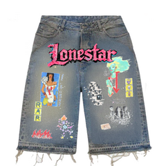 LONESTARPRJCT - BEAUTY IN CHAOS DENIM SHORTS