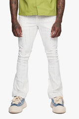 VALABASAS - HEATH" STACKED DENIM - WHITE