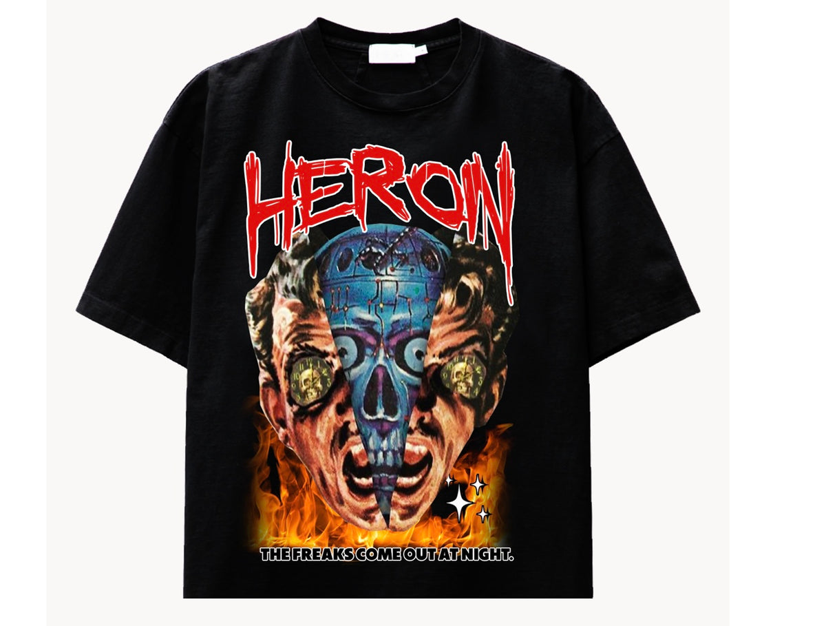 HERON COUTURE - FREAKS T-SHIRT - BLACK
