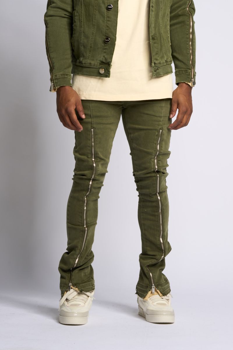 PHEELINGS - METAMORPHOSIS" DENIM JEAN  - OLIVE