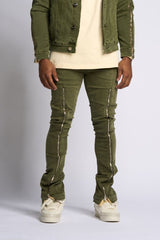 PHEELINGS - METAMORPHOSIS" DENIM JEAN  - OLIVE