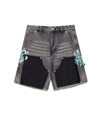 UNDEVELOPED - AZUL SPLIT PAINTERS SHORTS - GREY
