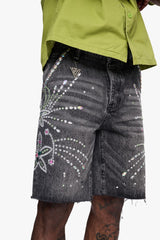VALABASAS - SAMBA" DENIM SHORTS - DARK