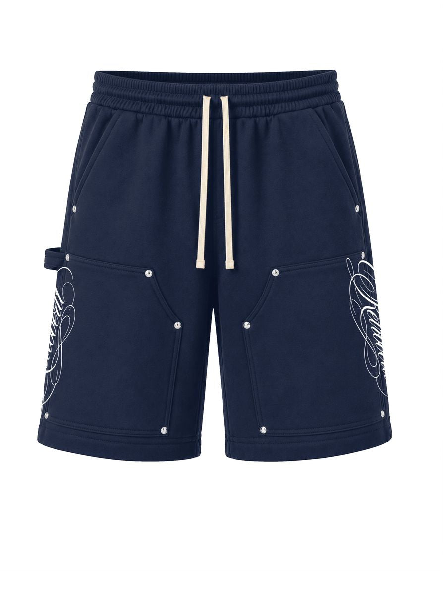 RETROVERT - Script Navy Sweatshorts
