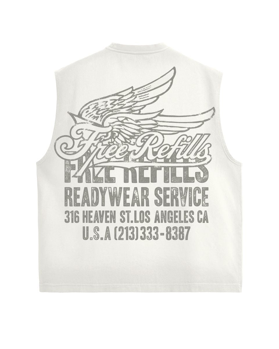 FREE REFILLS- SERVICE CUT OFF - OFF WHITE