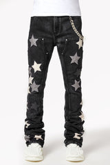 GUAPI - Obsidian Black Vintage Stars Denim