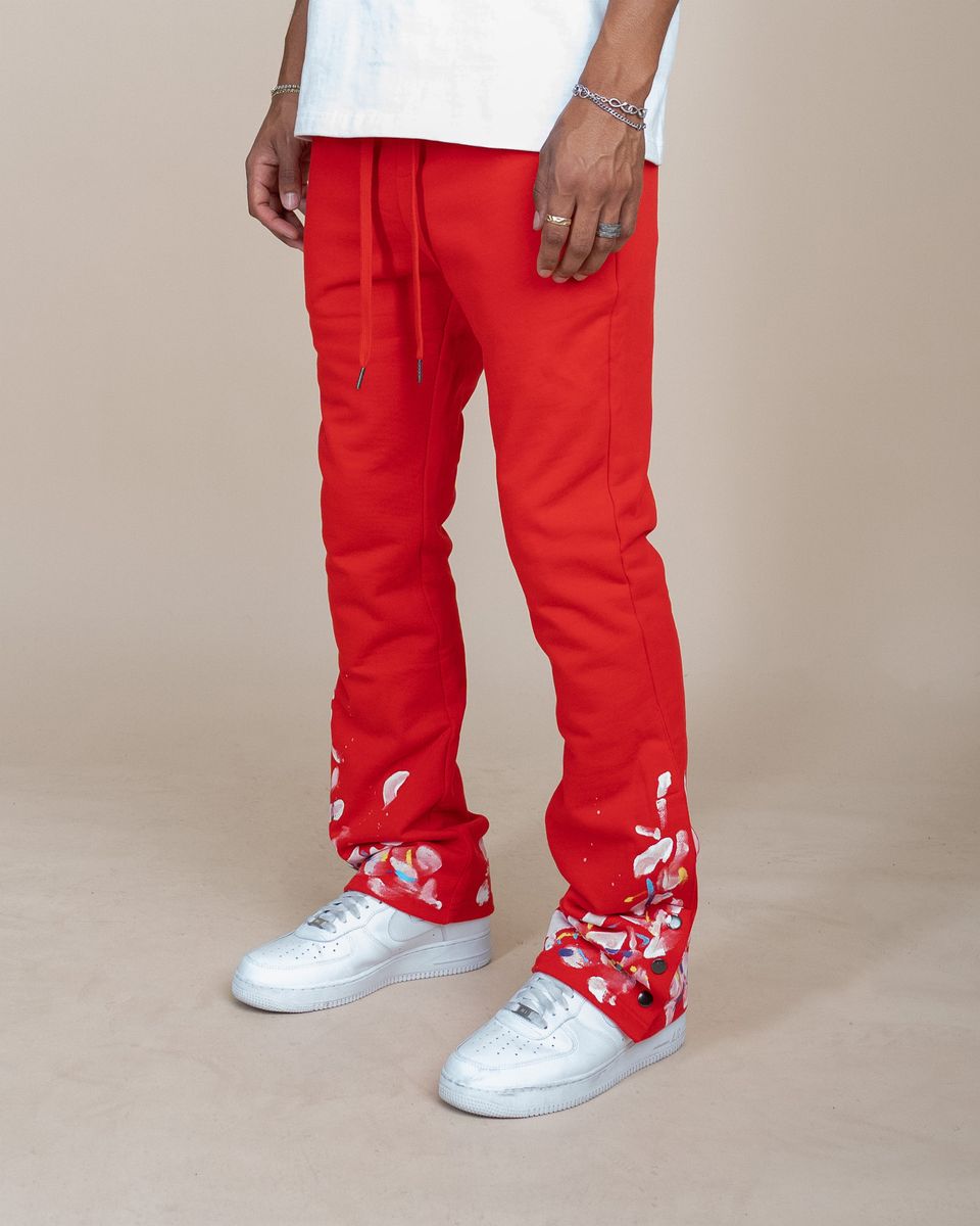EPTM - PAINT SNAP FLARED JOGGER - RED