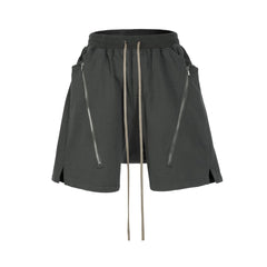 UNDEVELOPED - GREY ZIP DRAWSTRING CARGO SHORTS
