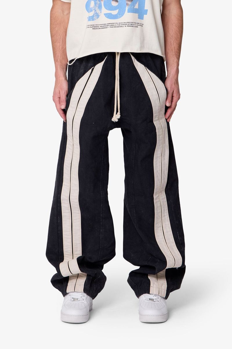 MNML - Ultra Baggy Stripe Twill Pants - Black