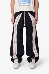MNML - Ultra Baggy Stripe Twill Pants - Black