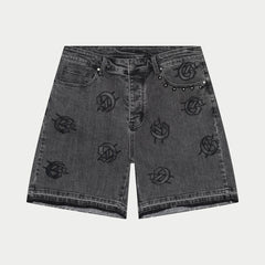GOD SPEED - Infinity Denim Shorts - GREY