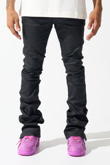SERENEDE - CAVIAR" Wax Stacked Jeans