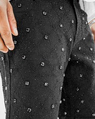PREME - DENIM JAQUARD PATTERN WEAVE WITH CRYSTAL STONES