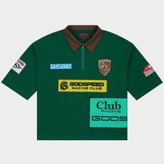 GODSPEED - Grc Quarter Zip Short Sleeve Polo (Green Brown)