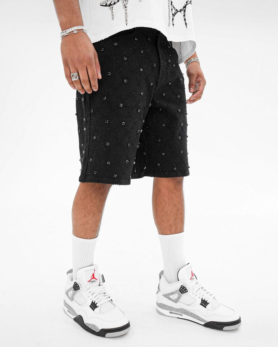 PREME - DENIM JAQUARD PATTERN WEAVE WITH CRYSTAL STONES