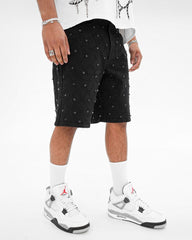 PREME - DENIM JAQUARD PATTERN WEAVE WITH CRYSTAL STONES