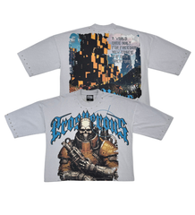 STRAY - Stray wide & crop fit sleeve tshirt - GREY