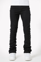 GUAPI - All Black Crosses Embellished Denim