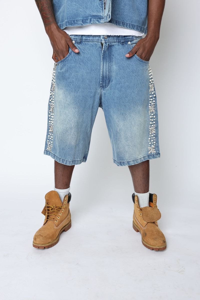 FRATERNAL - BLUE CONCRETE PEARL JORTS