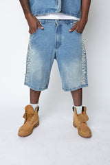 FRATERNAL - BLUE CONCRETE PEARL JORTS