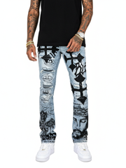VICIOUS- PREMIUM FLARED DENIM WITH ARTWORK
