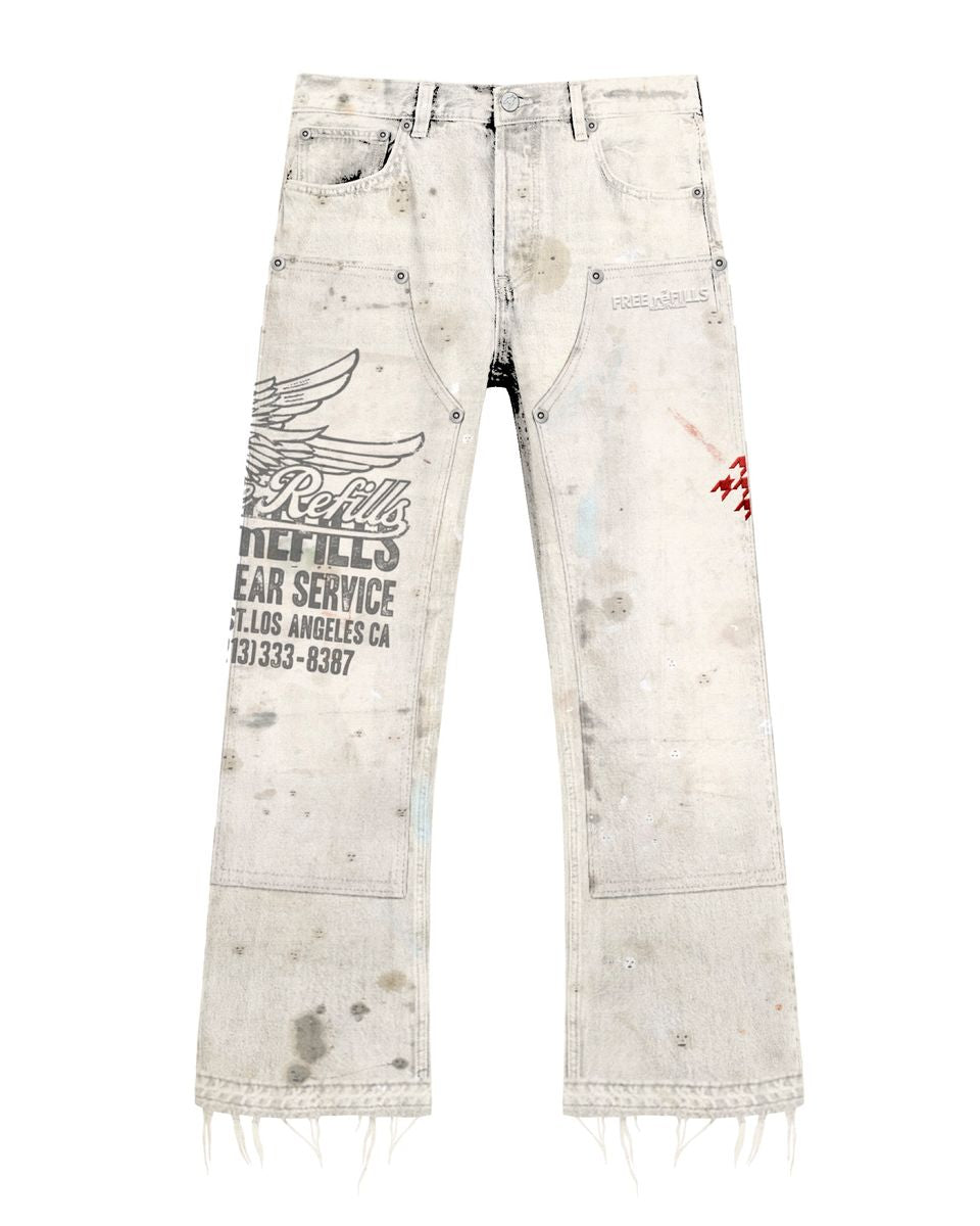 Free Refills - SERVICE GRUNGE CARPENTER PANTS - OFF WHITE