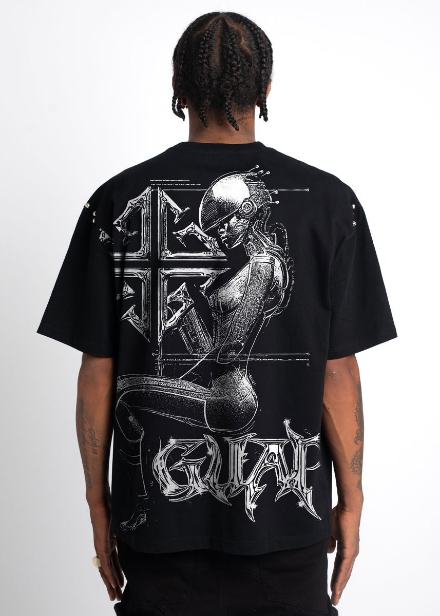 ◆GUAPI◆OBSIDIAN BLACK CYBORG TEE Obsidian Black Cyborg Tee - Guapi Clothing