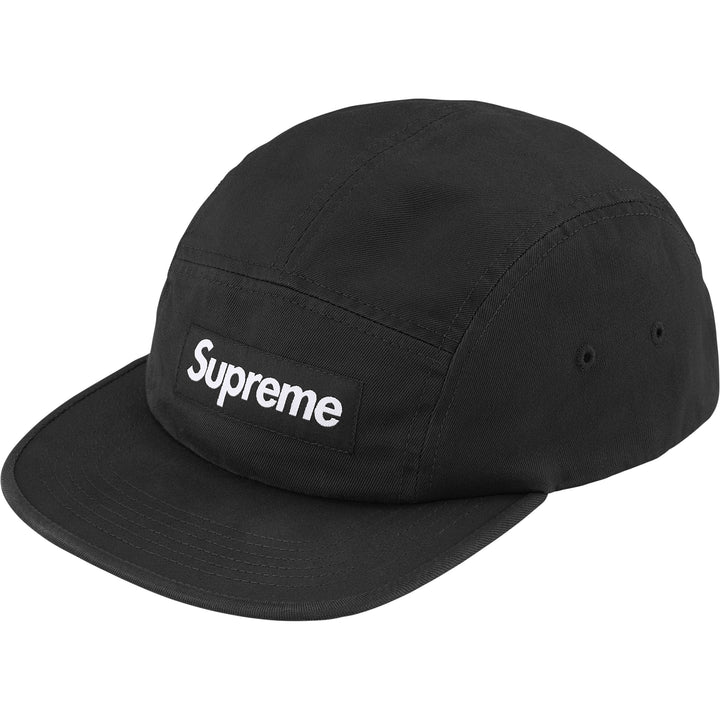 Supreme Washed Chino Twill Camp Cap (SS26) Black (KH)