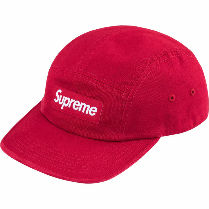 Supreme Washed Chino Twill Camp Cap (SS25) Red (CJ)