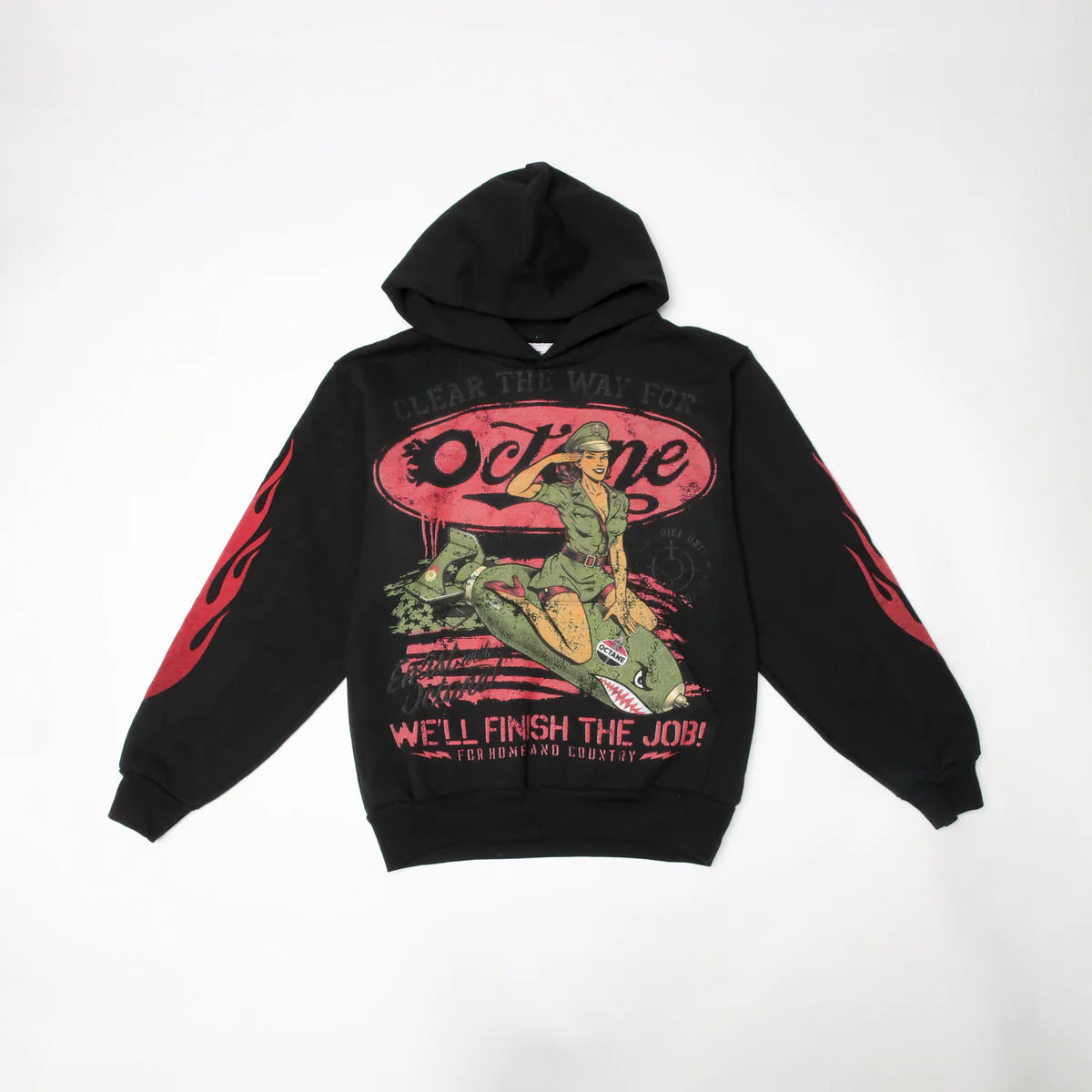 OCTANE MILITARY PINUP HOODIE (BLACK)