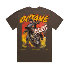 OCTANE MOTORCROSS COMIC BIKER BROWN TEE