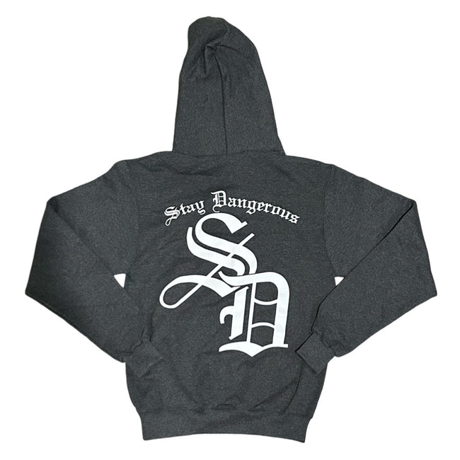 Stay Dangerous Hoodie Charcoal/White