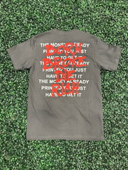 Born Broke Die Rich Print Money Grey Shirt