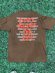 Born Broke Die Rich Print Money Brown Shirt