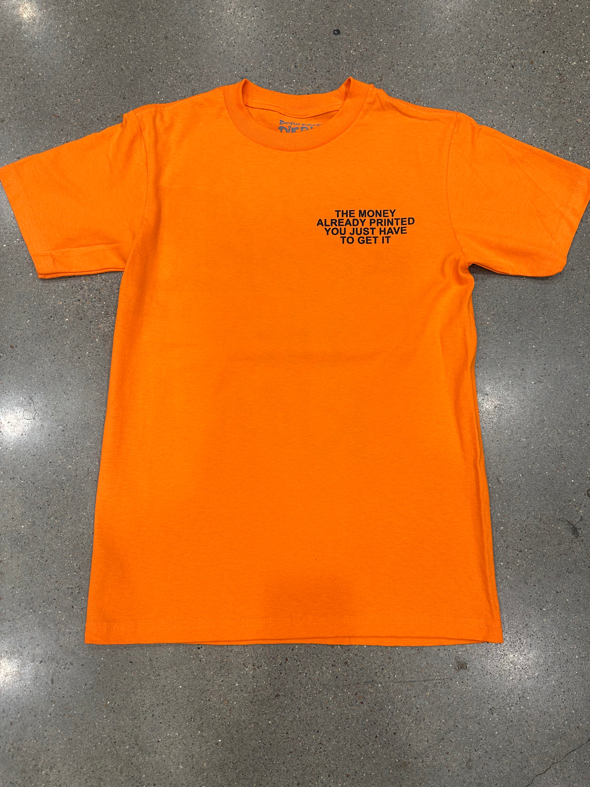 Born Broke Die Rich Print Money Orange Shirt