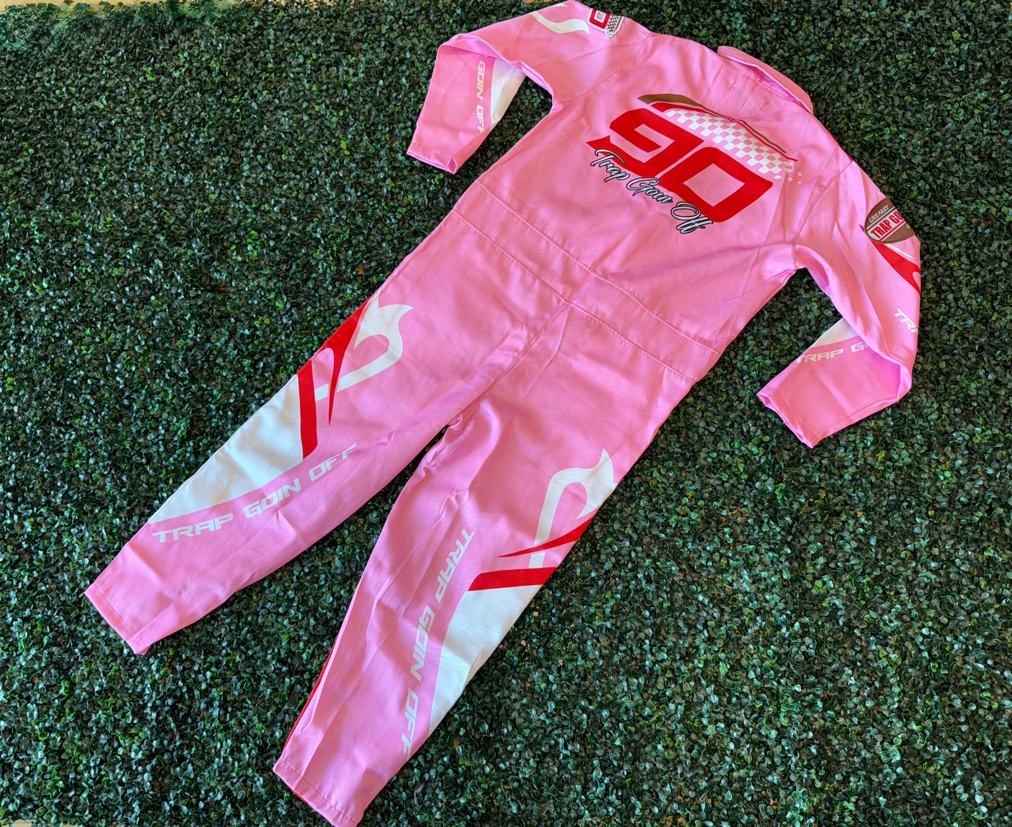 Trap Goin Off Racer Suit Pink